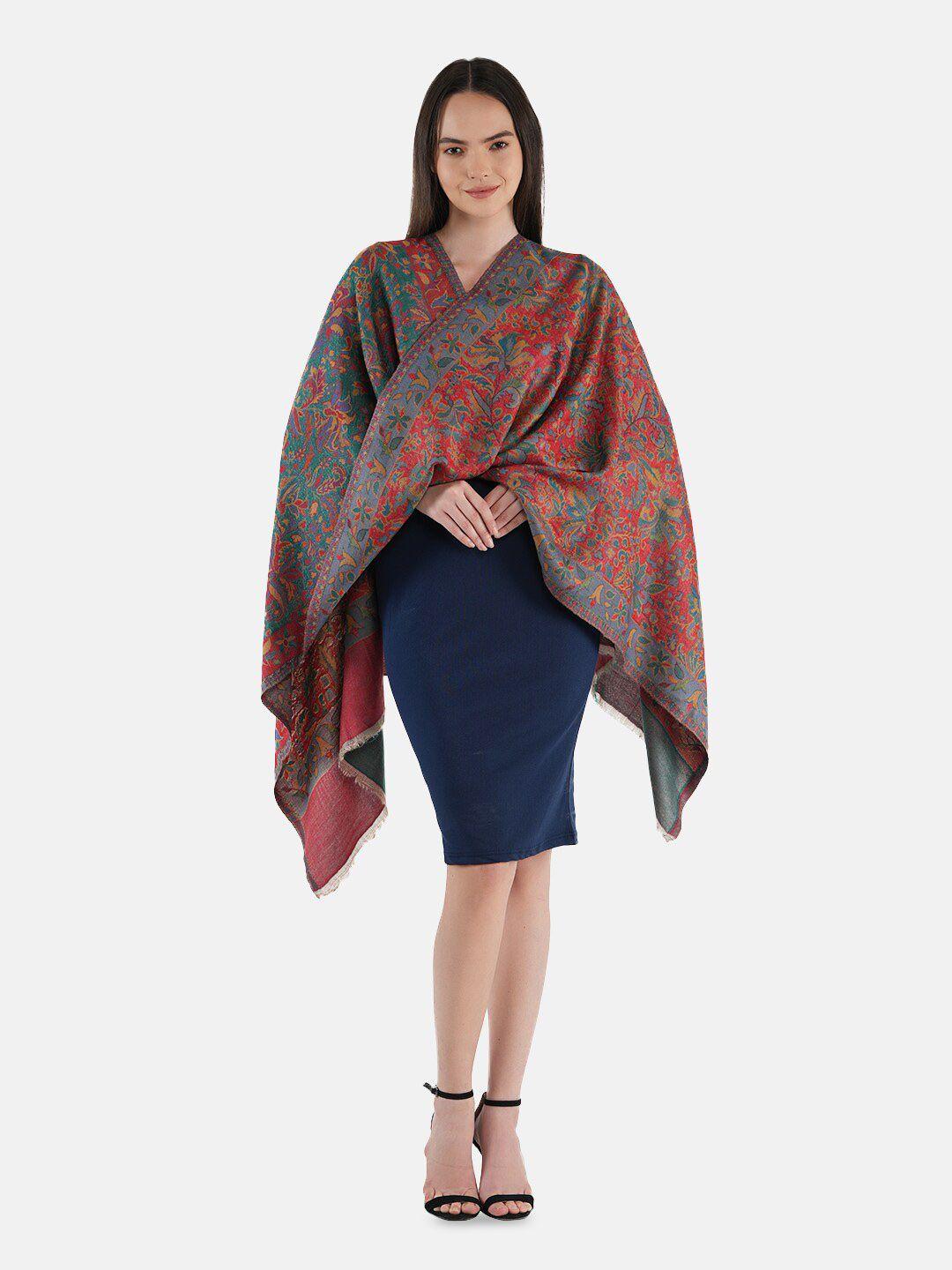 muffly women ethnic motifs woven design wool reversible shawl