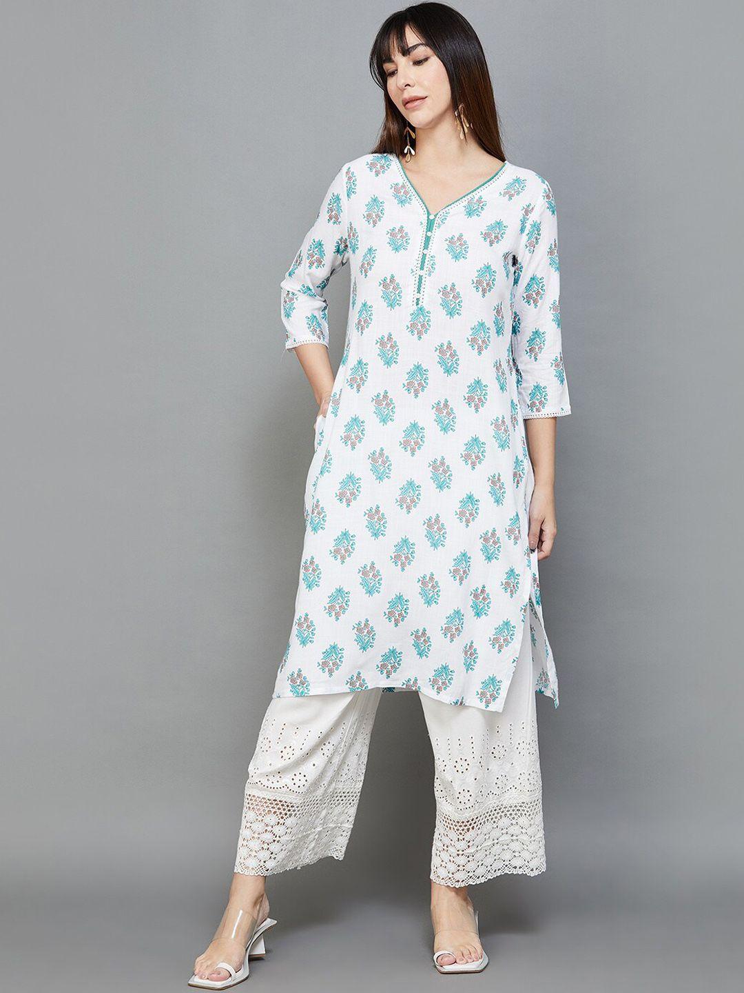 melange by lifestyle ethnic motifs embroidered kurta