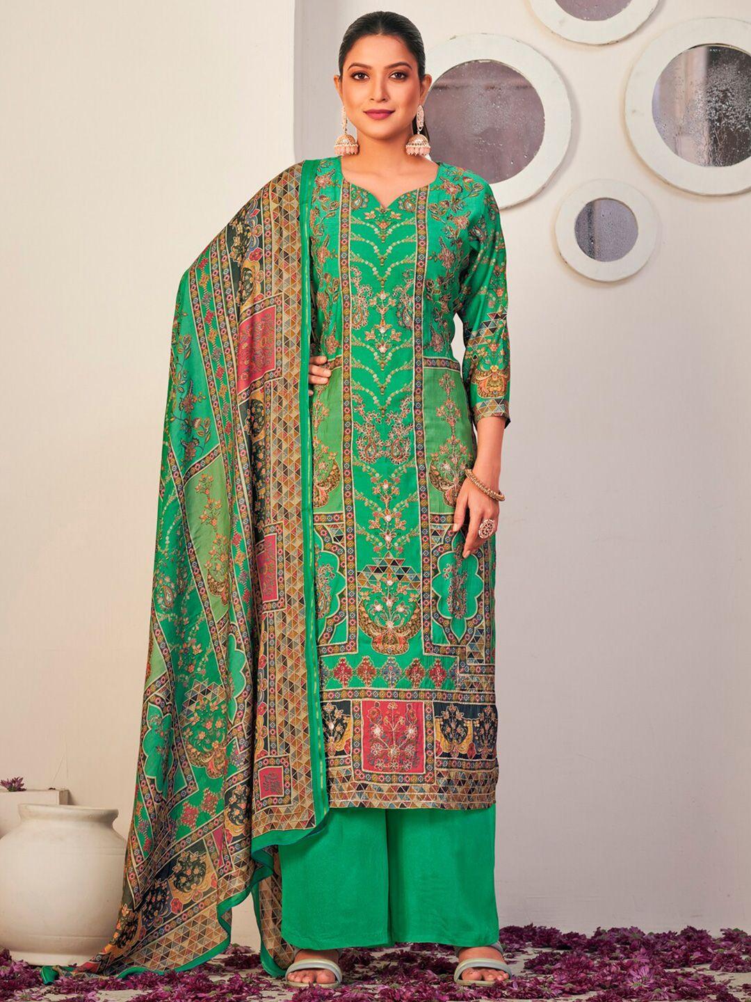 stylee lifestyle ethnic motifs printed pure silk unstitched dress material