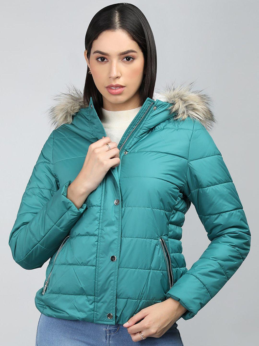 lure urban hooded faux fur trim puffer jacket