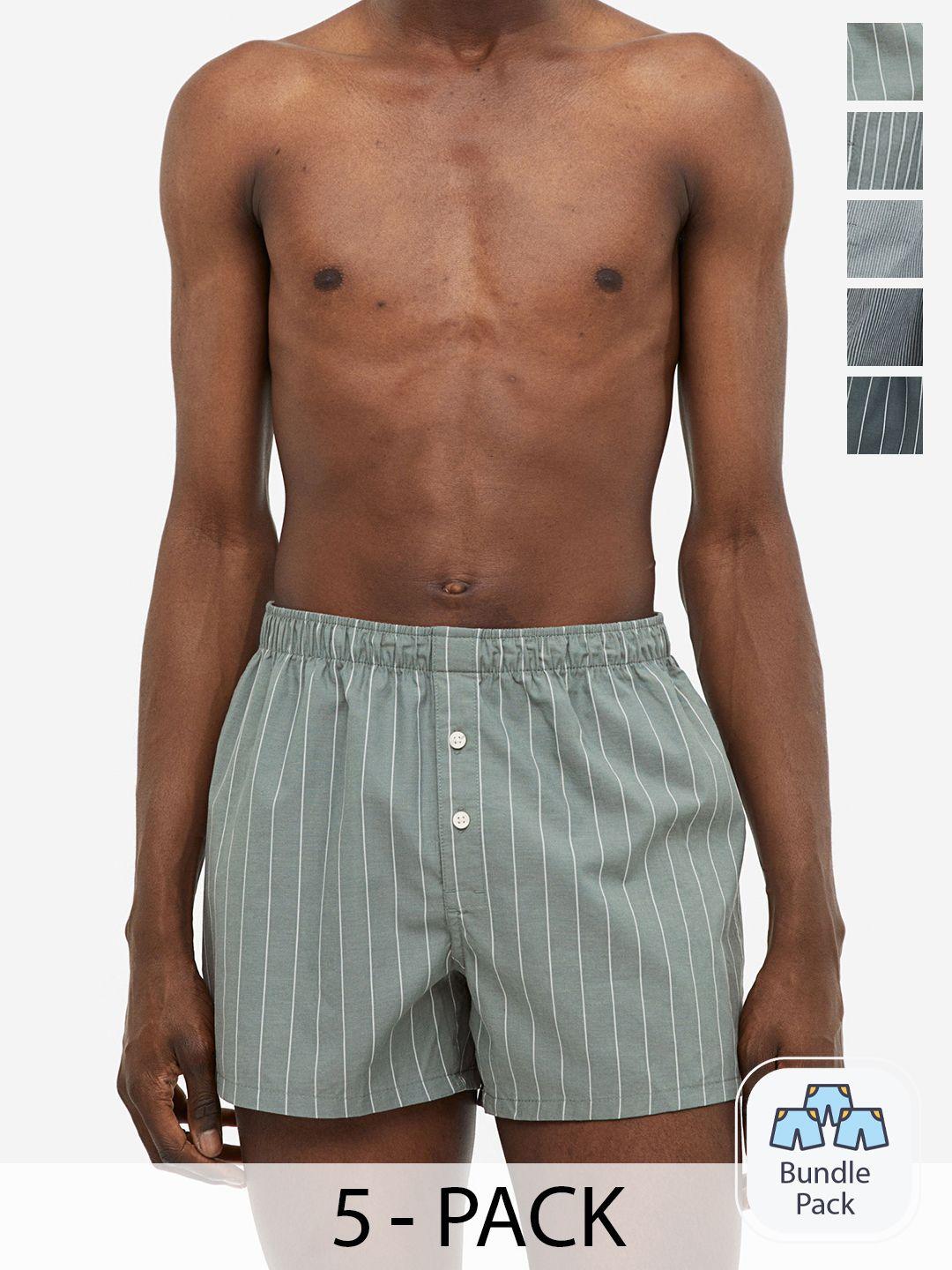 h&m 5-pack woven cotton boxer shorts