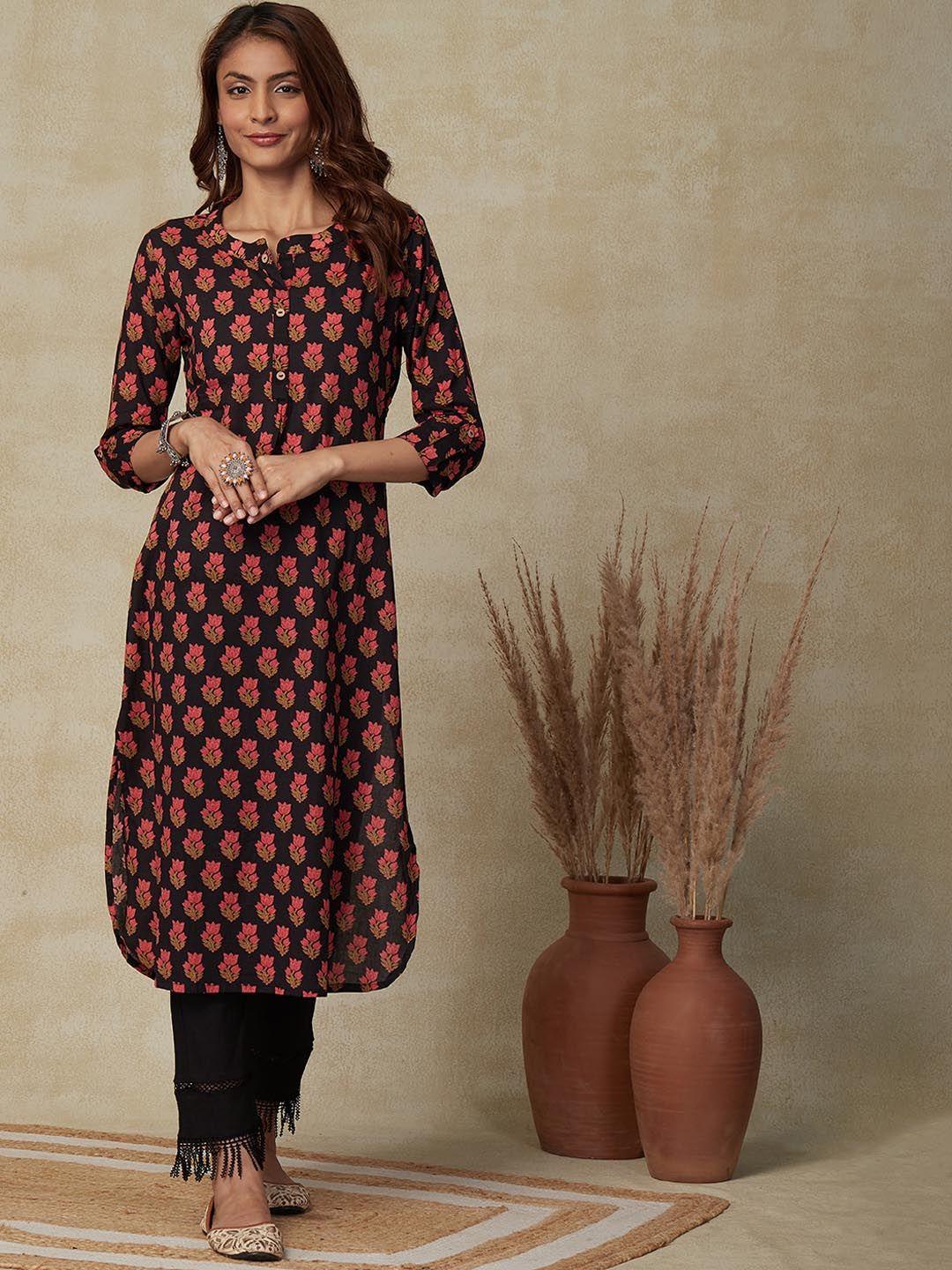 fashor ethnic motifs printed straight kurta