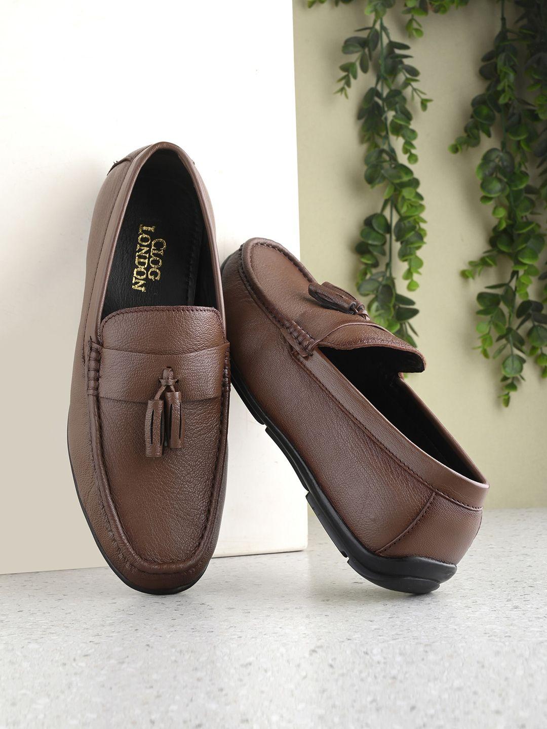 clog london men leather square toe loafers