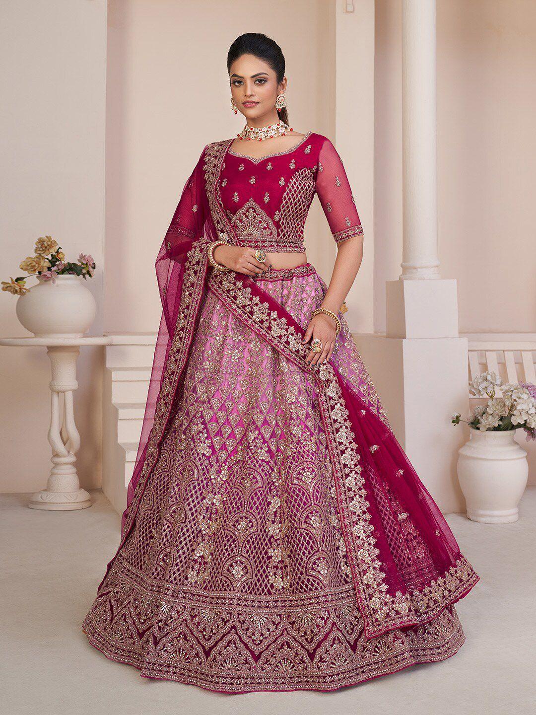 fusionic embellished sequinned semi-stitched lehenga & unstitched blouse with dupatta