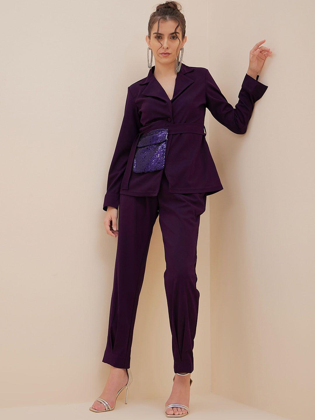 antheaa embellished coat with trousers