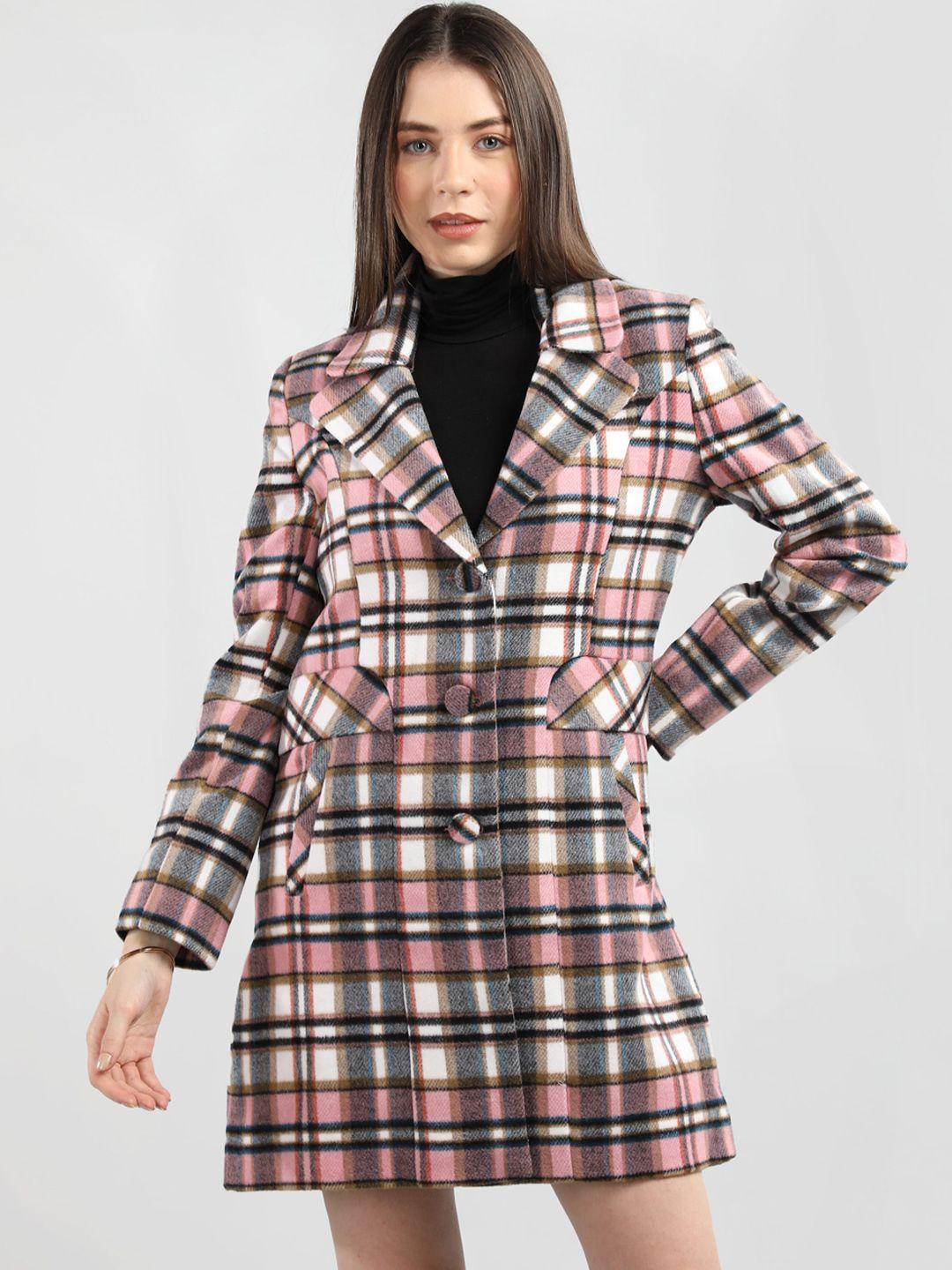 lebork checked single breasted overcoat