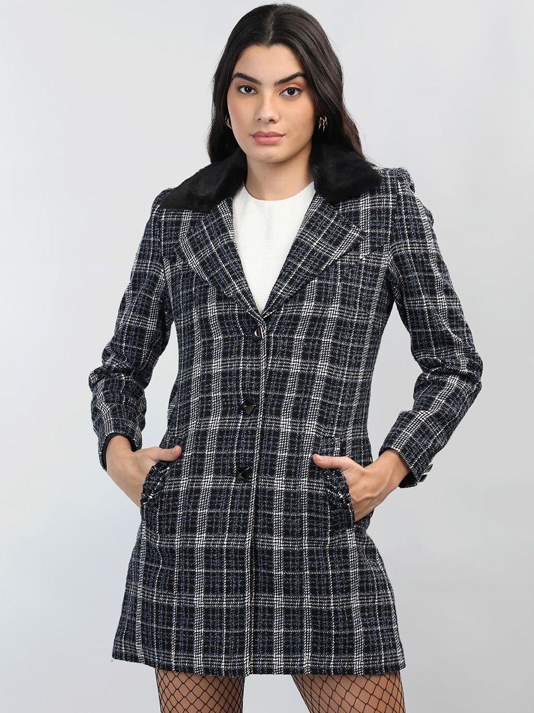 lebork checked single breasted coat