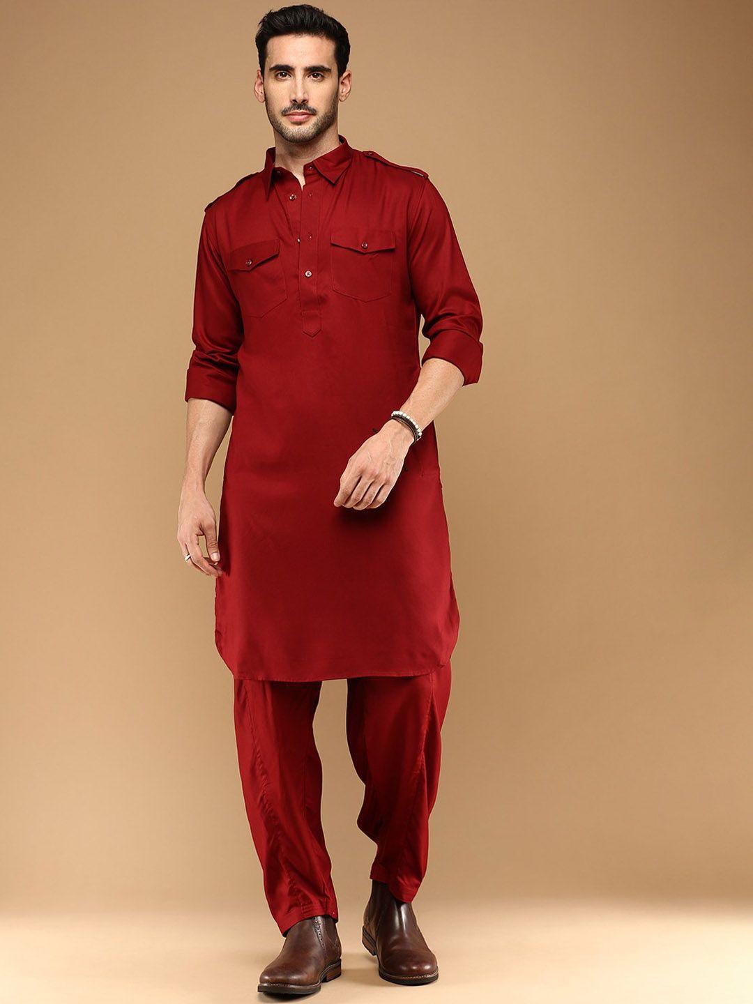 sangria pathani kurta set