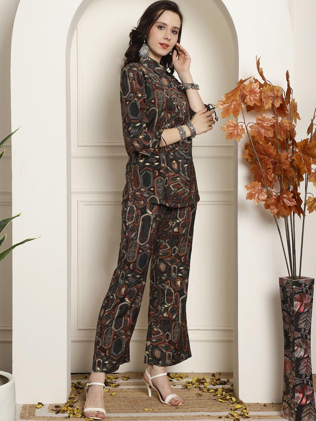 claura printed tunic with trousers co-ords