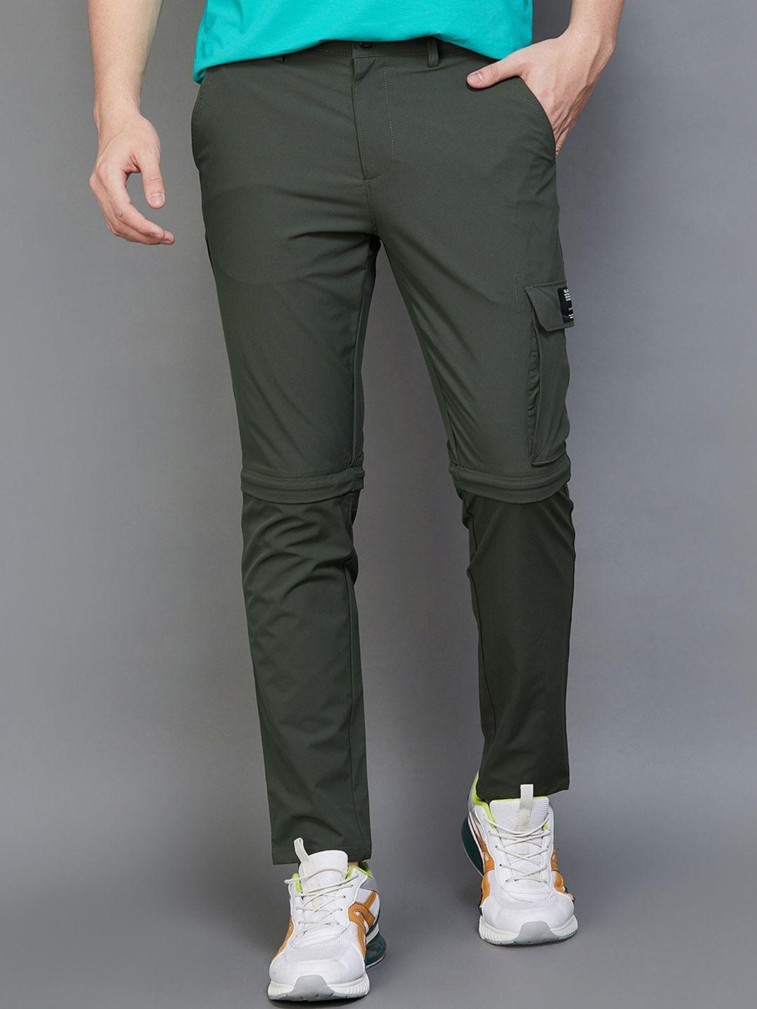 bossini men slim fit mid-rise cotton cargos trousers