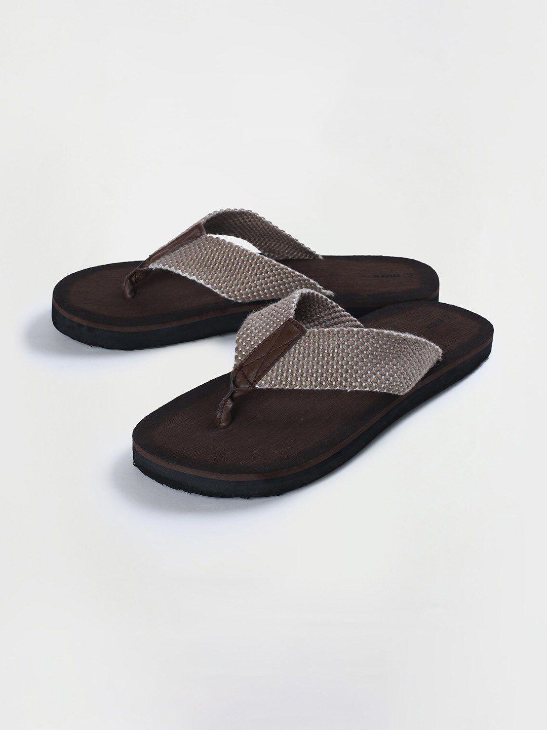 max men brown thong flip-flops