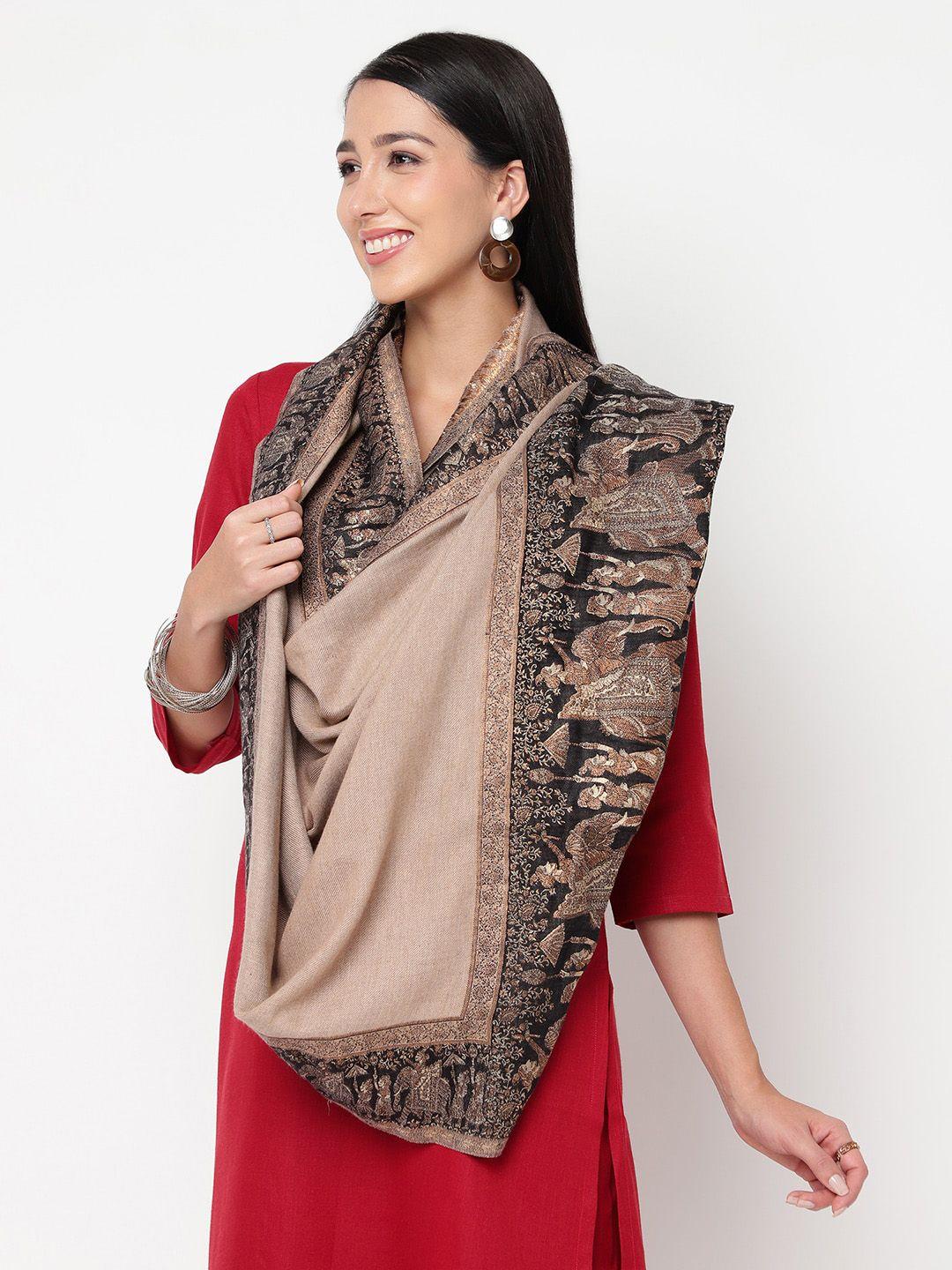 la vastraa woven design woolen shawl