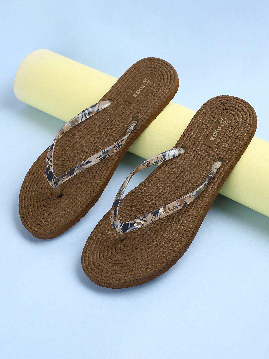 max women self design thong flip-flops