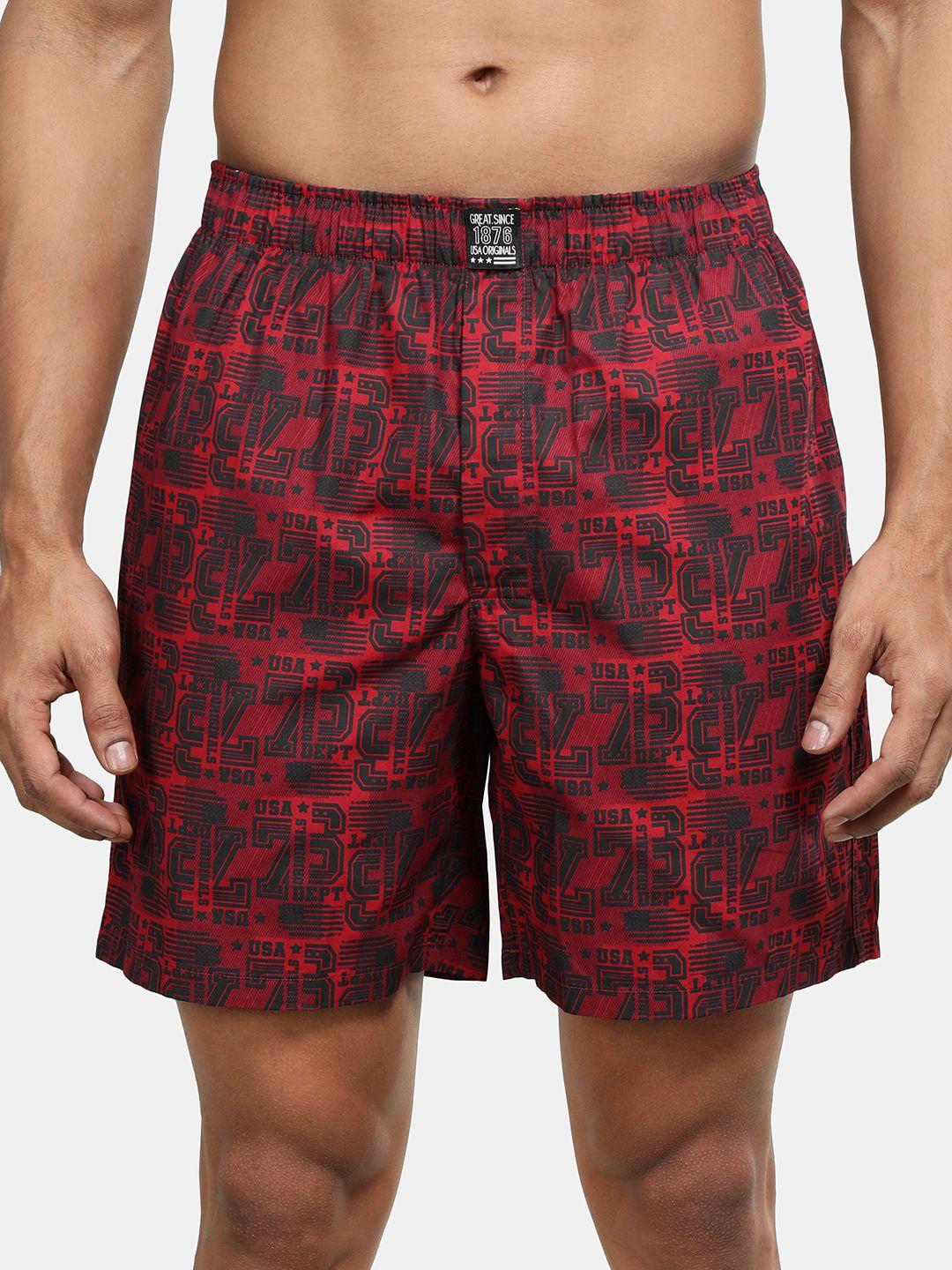 jockey men red floral printed shorts