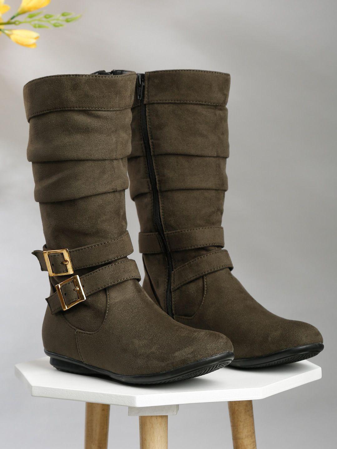 flat n heels women suede high-top zipper boots