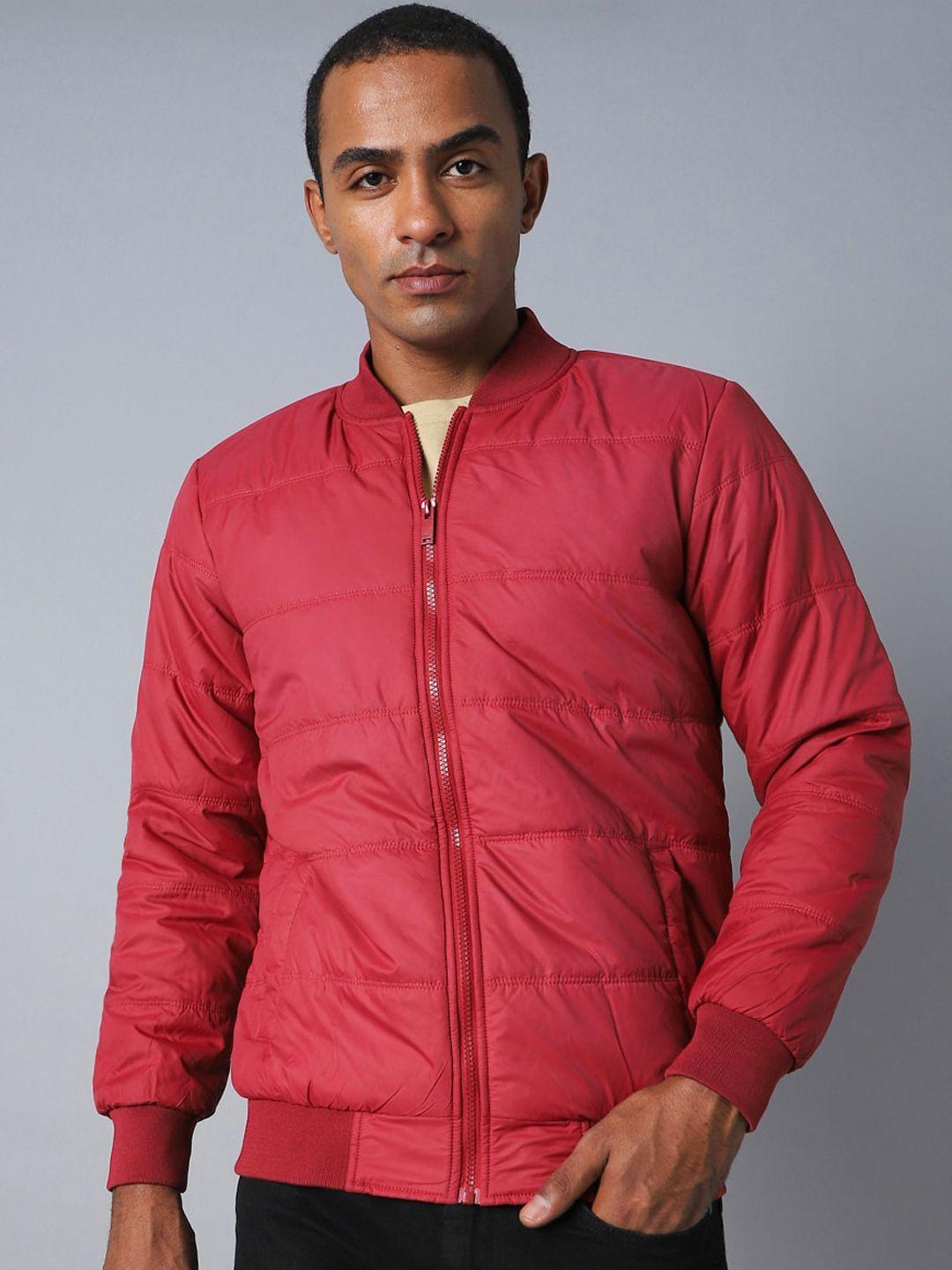 high star men maroon outdoor bomber jacket