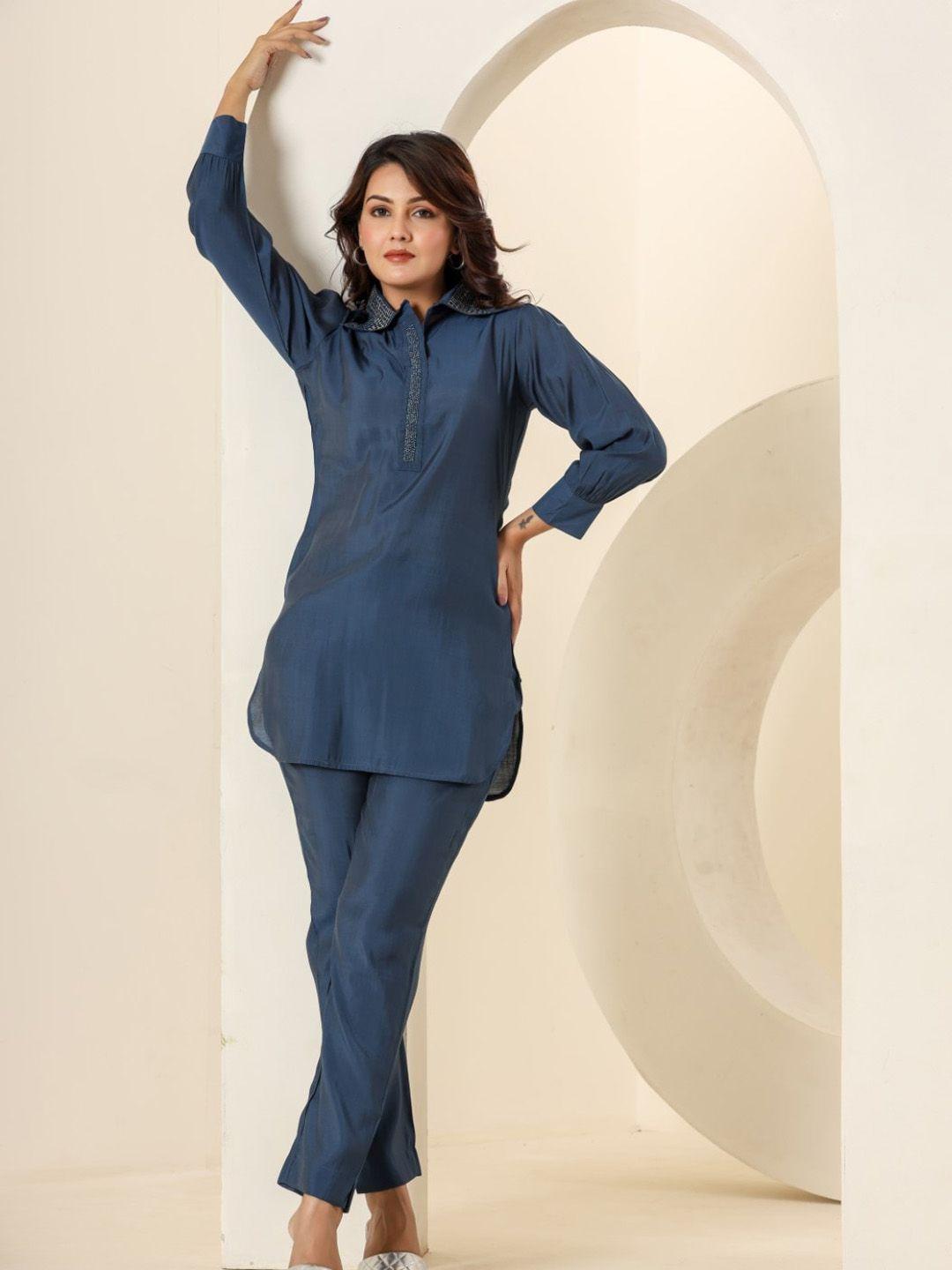 weavers saga women embroidered tunic & trouser co-ords