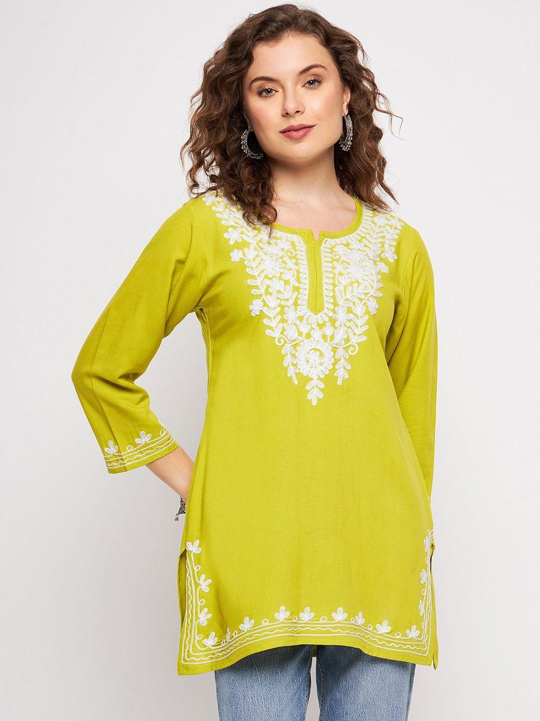 tulip 21 floral embroidered lucknowi chikankari kurti