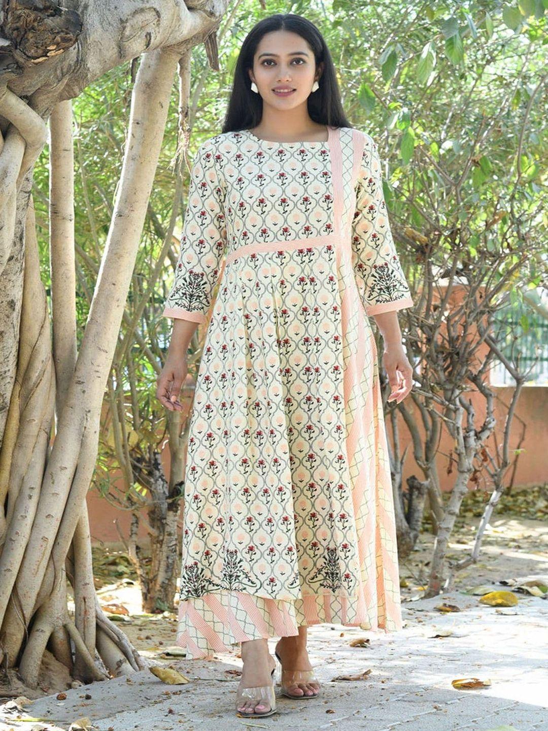 aaheli floral print a-line dress