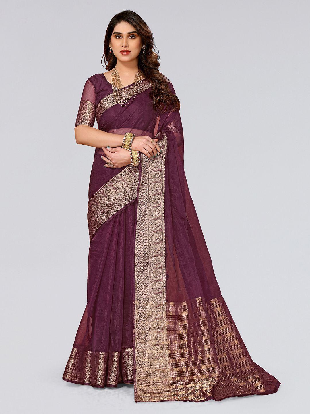 siril ethnic motifs woven design border zari organza saree