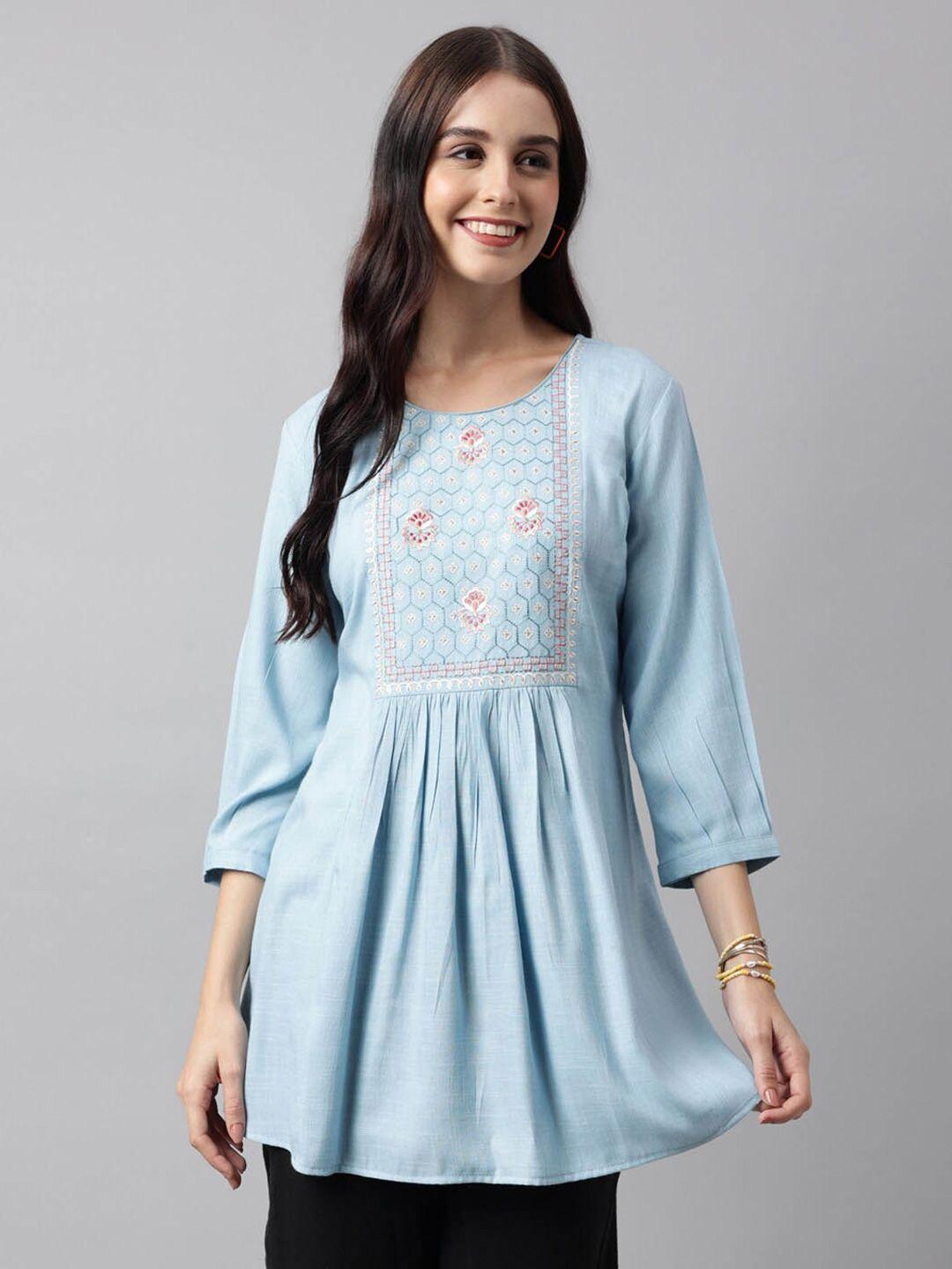 kalini yoke design embroidered a-line kurti