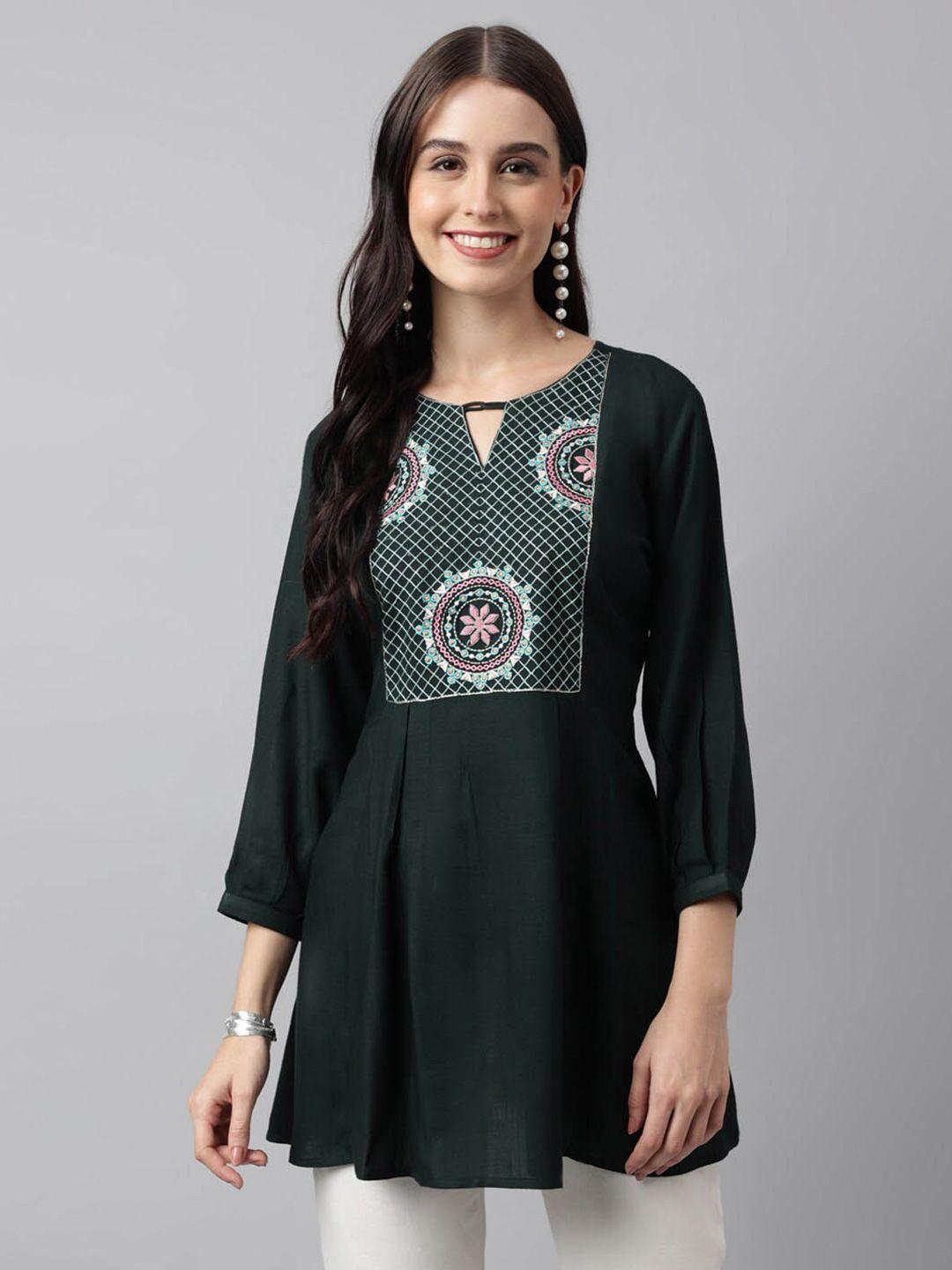 kalini yoke design embroidered a-line kurti