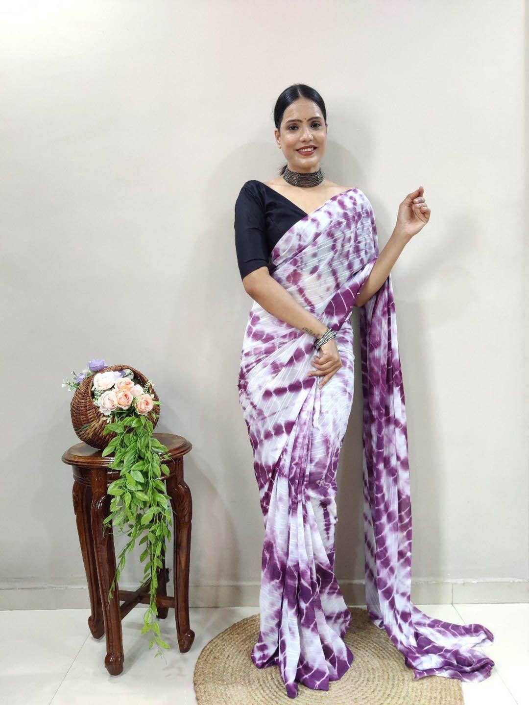 veerax tie & dye pure georgette ready to wear saree