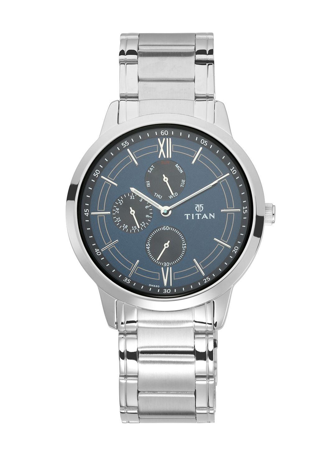 titan men blue analogue watch