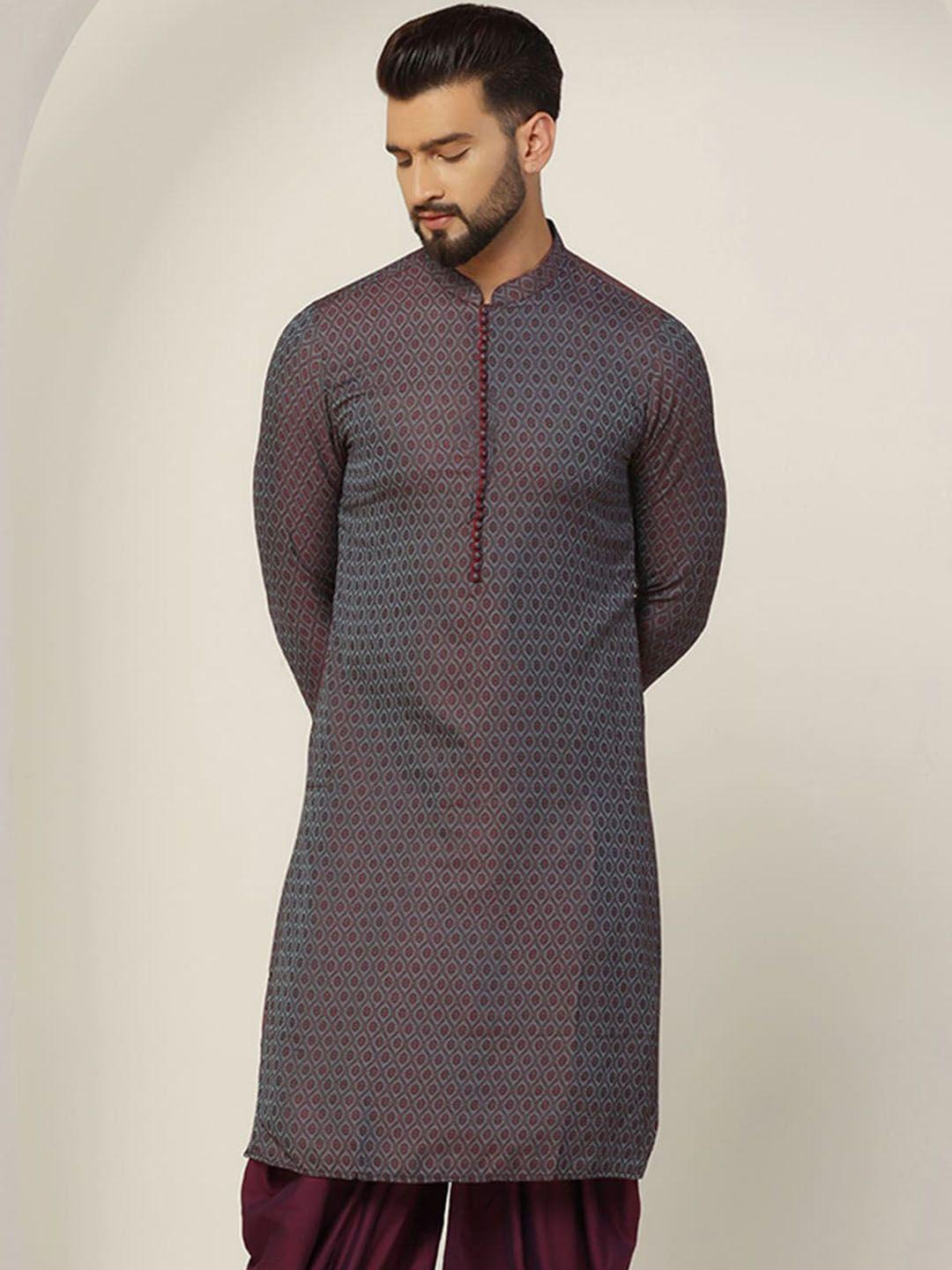 kisah ethnic motifs woven design jacquard regular kurta