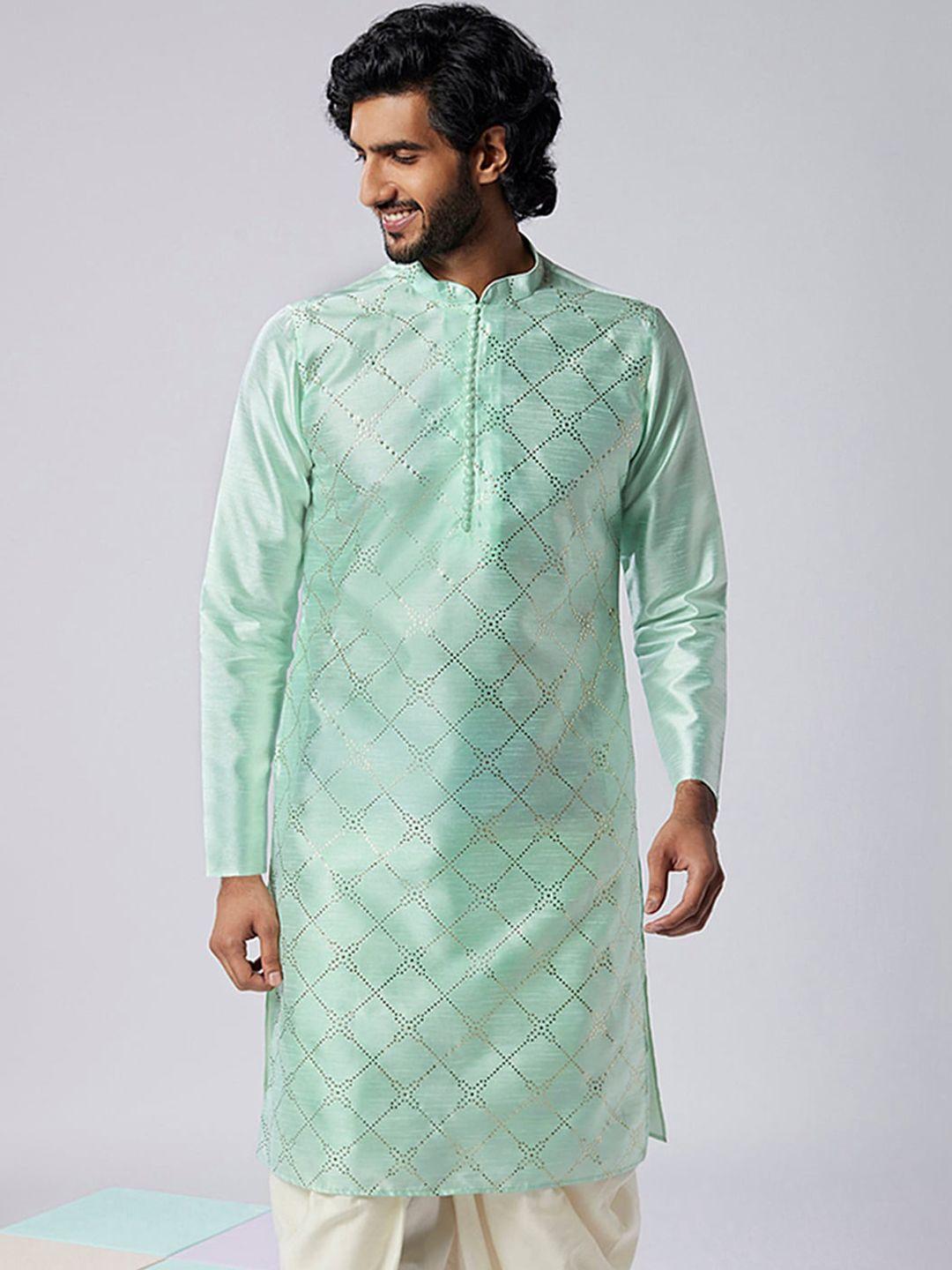 kisah embellished mandarin collar straight kurta