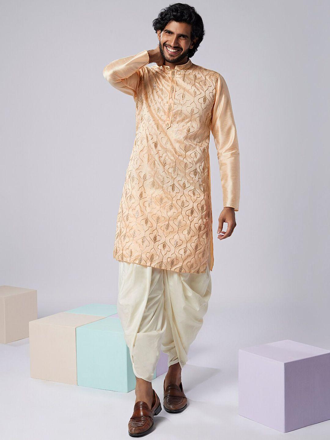 kisah ethnic embroidered mandarin collar straight kurta