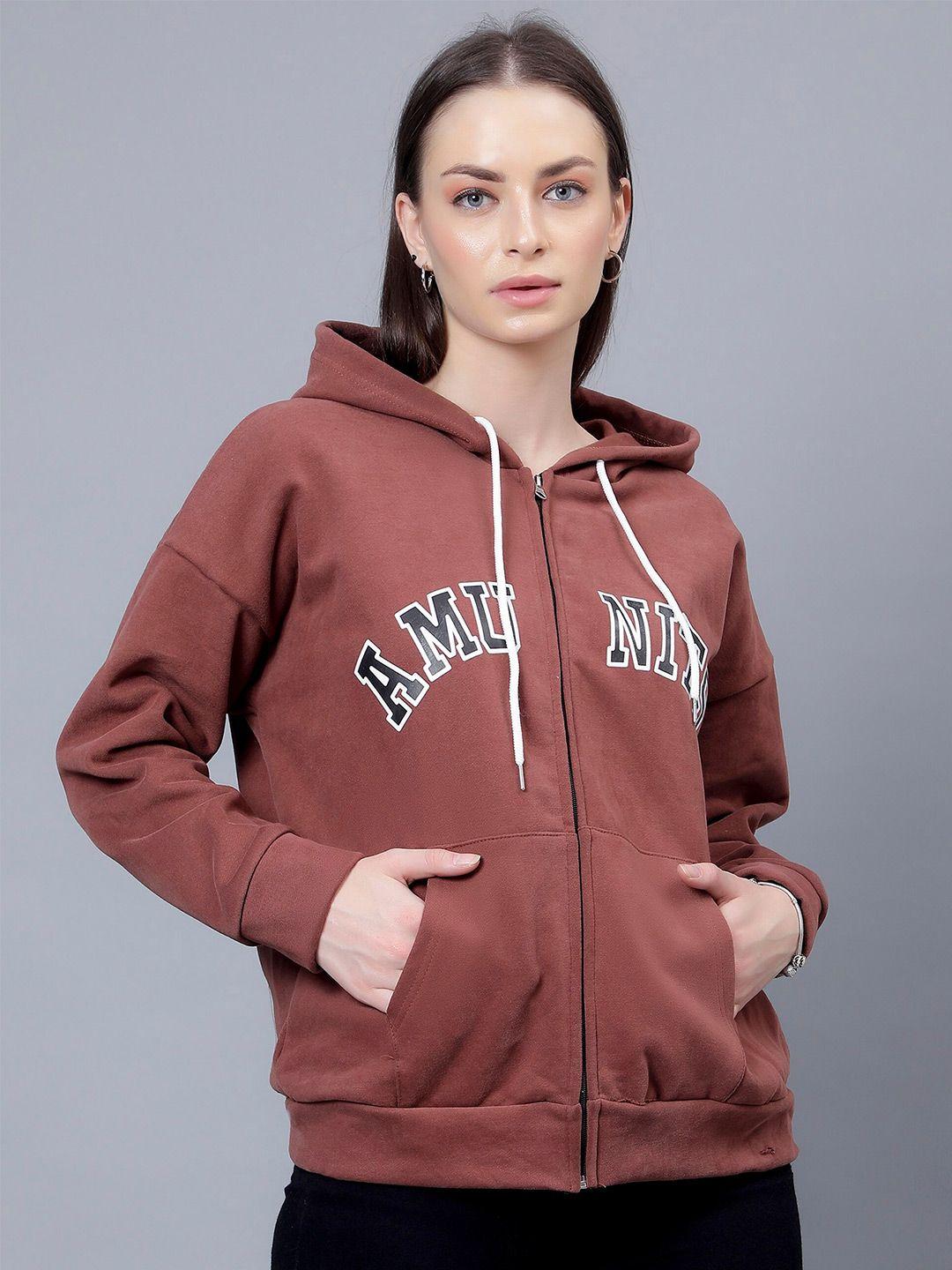 albion women brown hooded sweatshirt