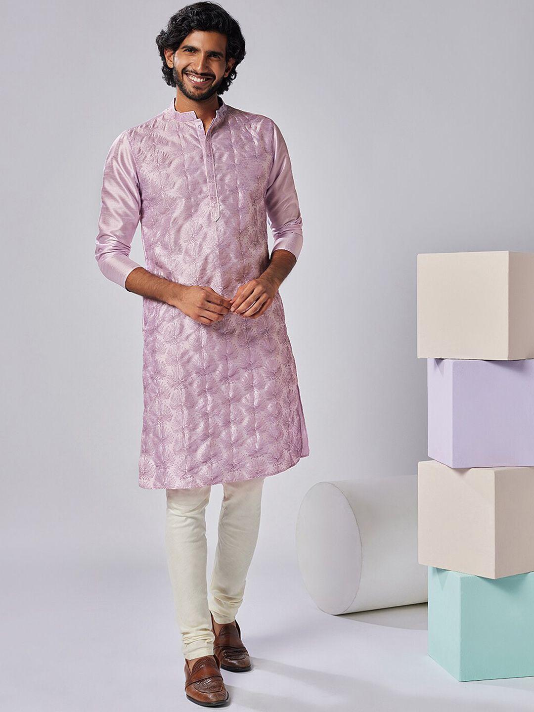 kisah floral embroidered thread work straight kurta