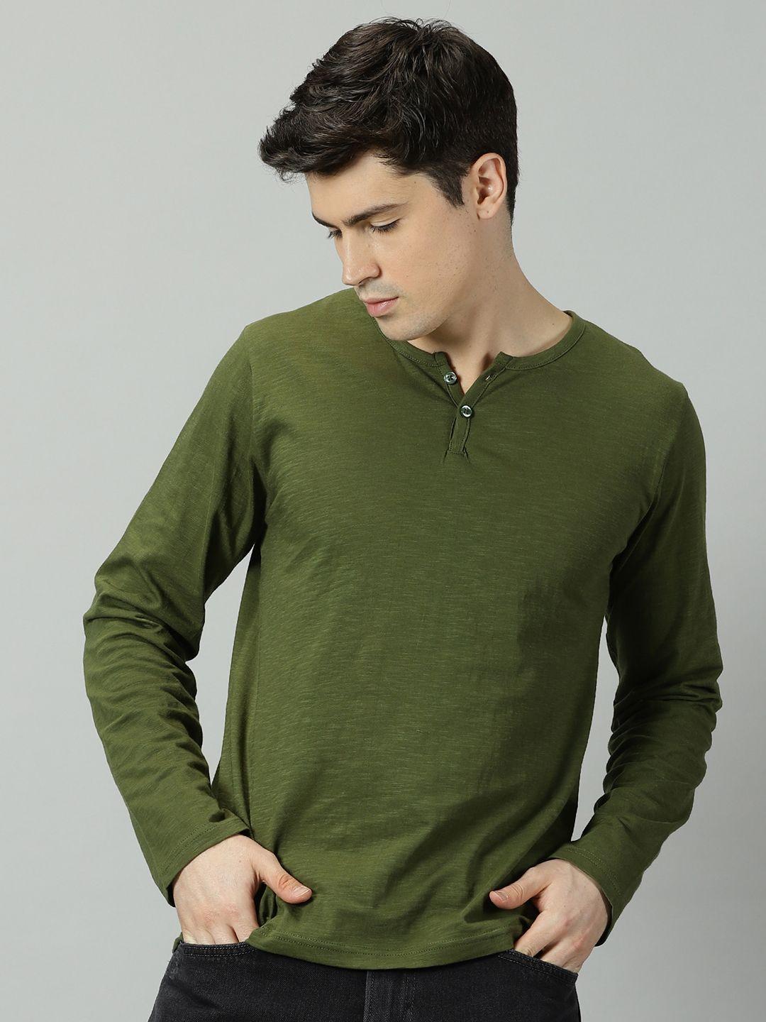 the hollander henley neck long sleeves cotton t-shirt