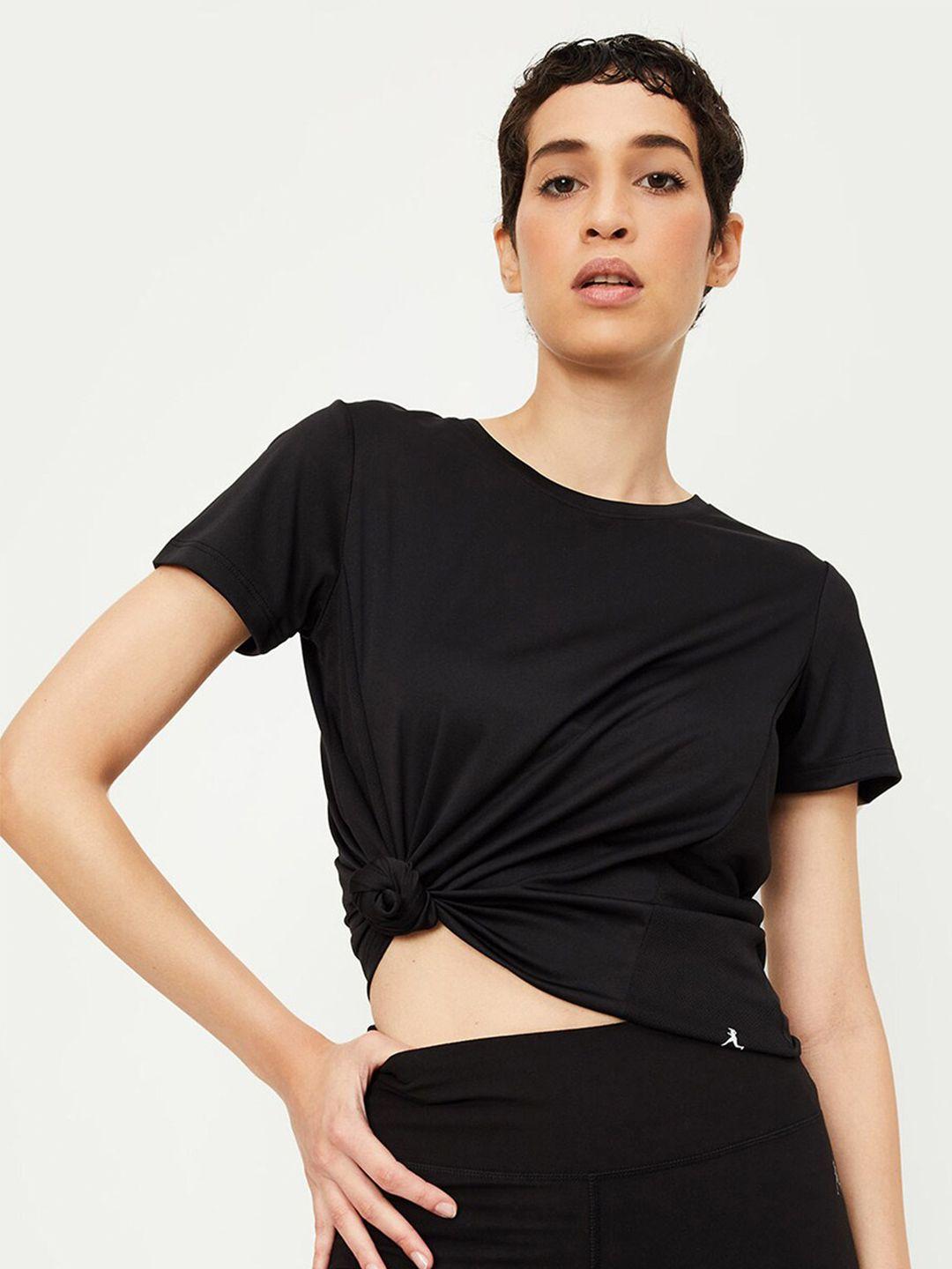 max women black raw edge t-shirt