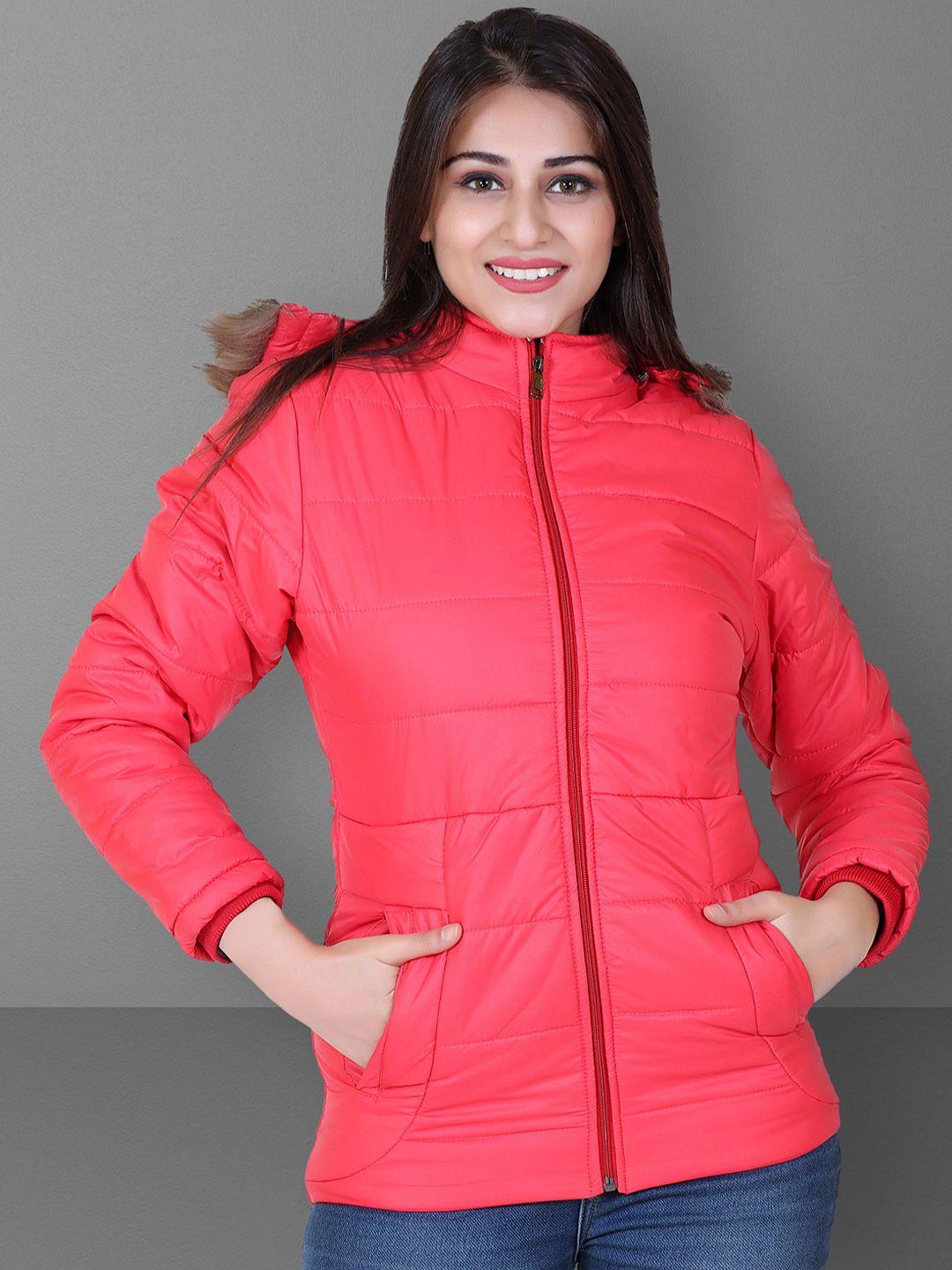 brazo women orange lightweight parka jacket