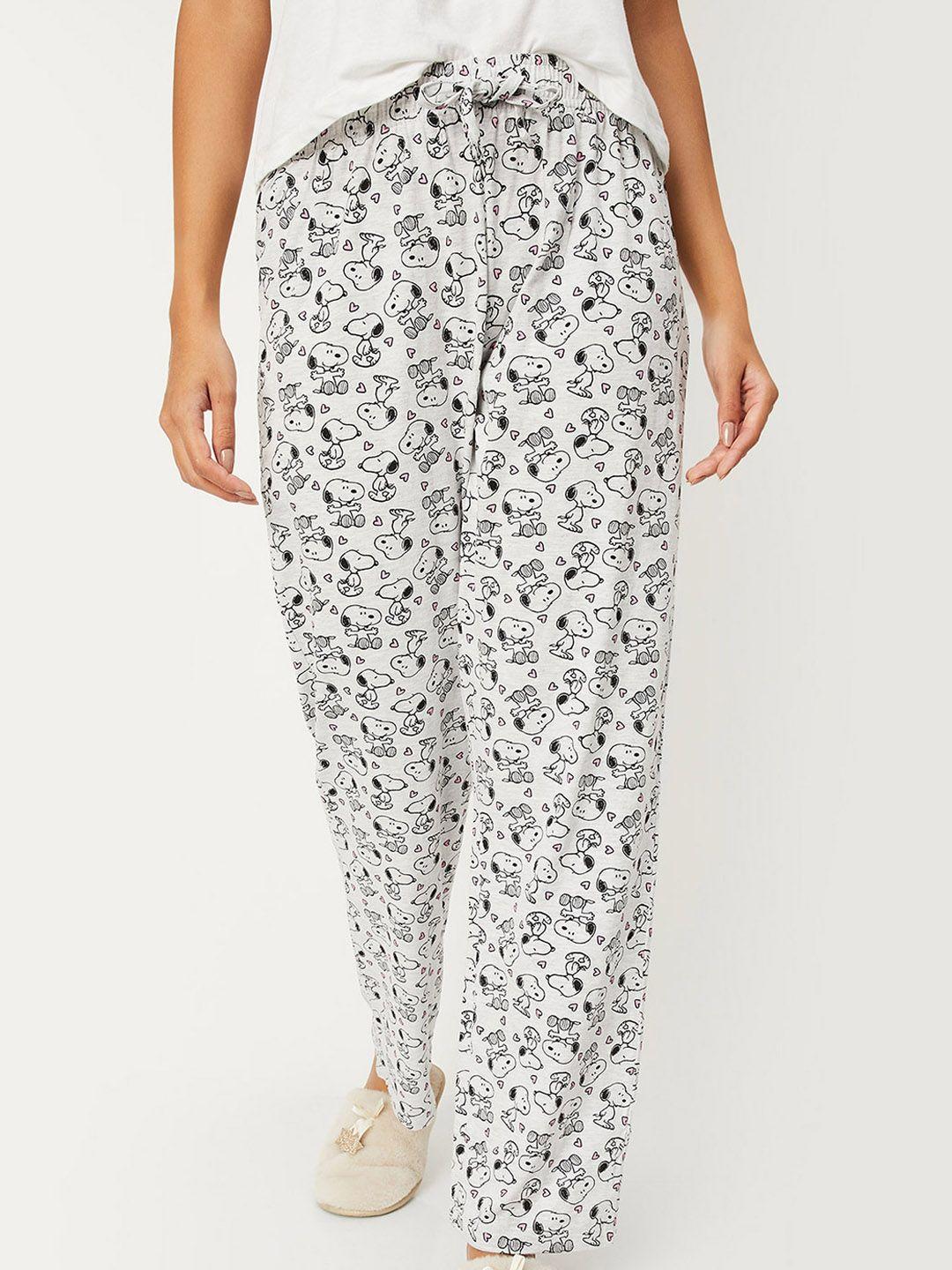 max women peanuts snoopy printed lounge pant