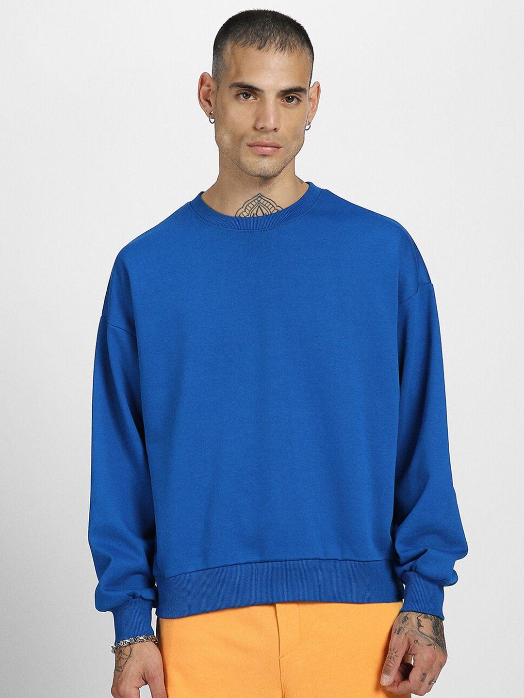 veirdo blue fleece oversized pullover