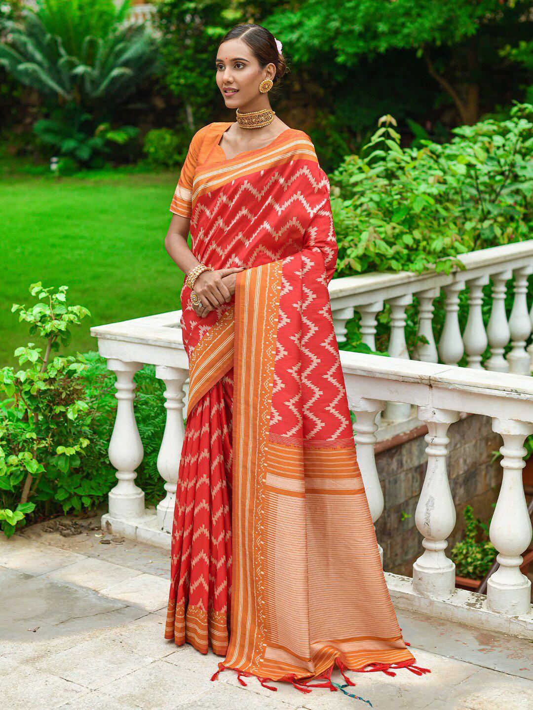 karagiri geometric printed saree