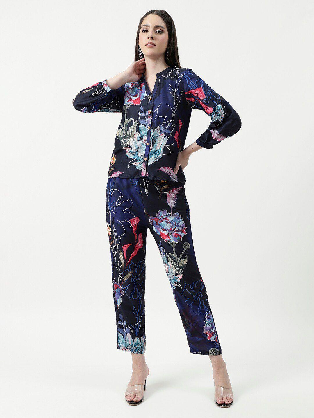 pannkh floral printed shirt with trousers