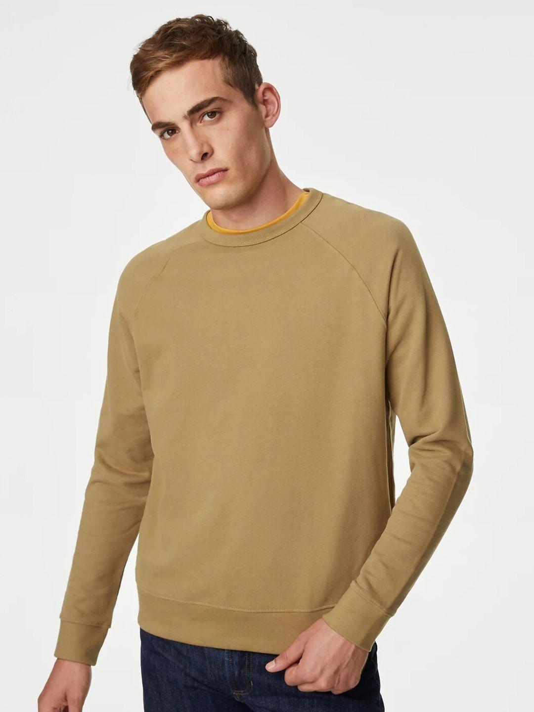 marks & spencer raglan sleeves pure cotton pullover sweatshirt