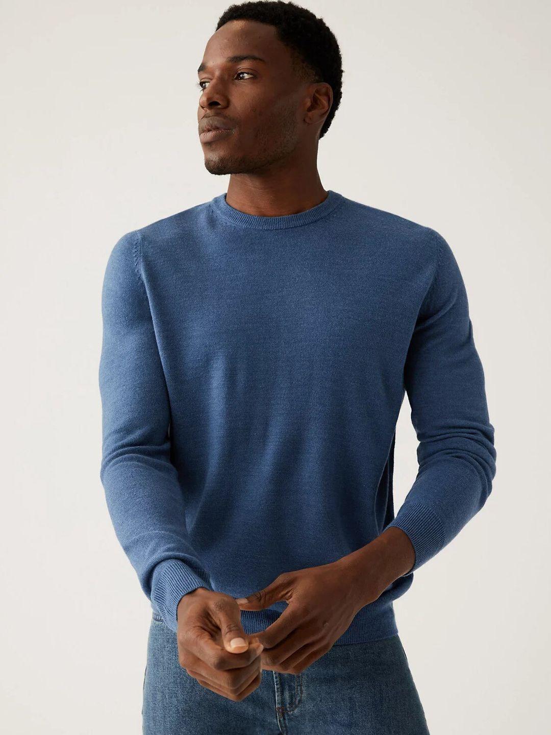 marks & spencer round neck long sleeve acrylic pullover sweaters