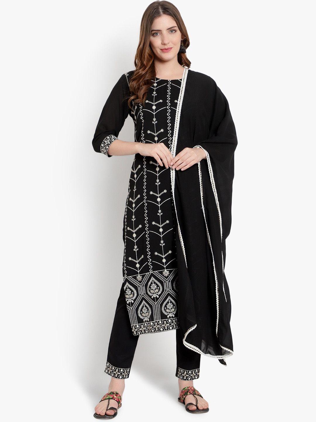 hinayat fashion ethnic motifs embroidered thread work silk georgette kurta with trousers