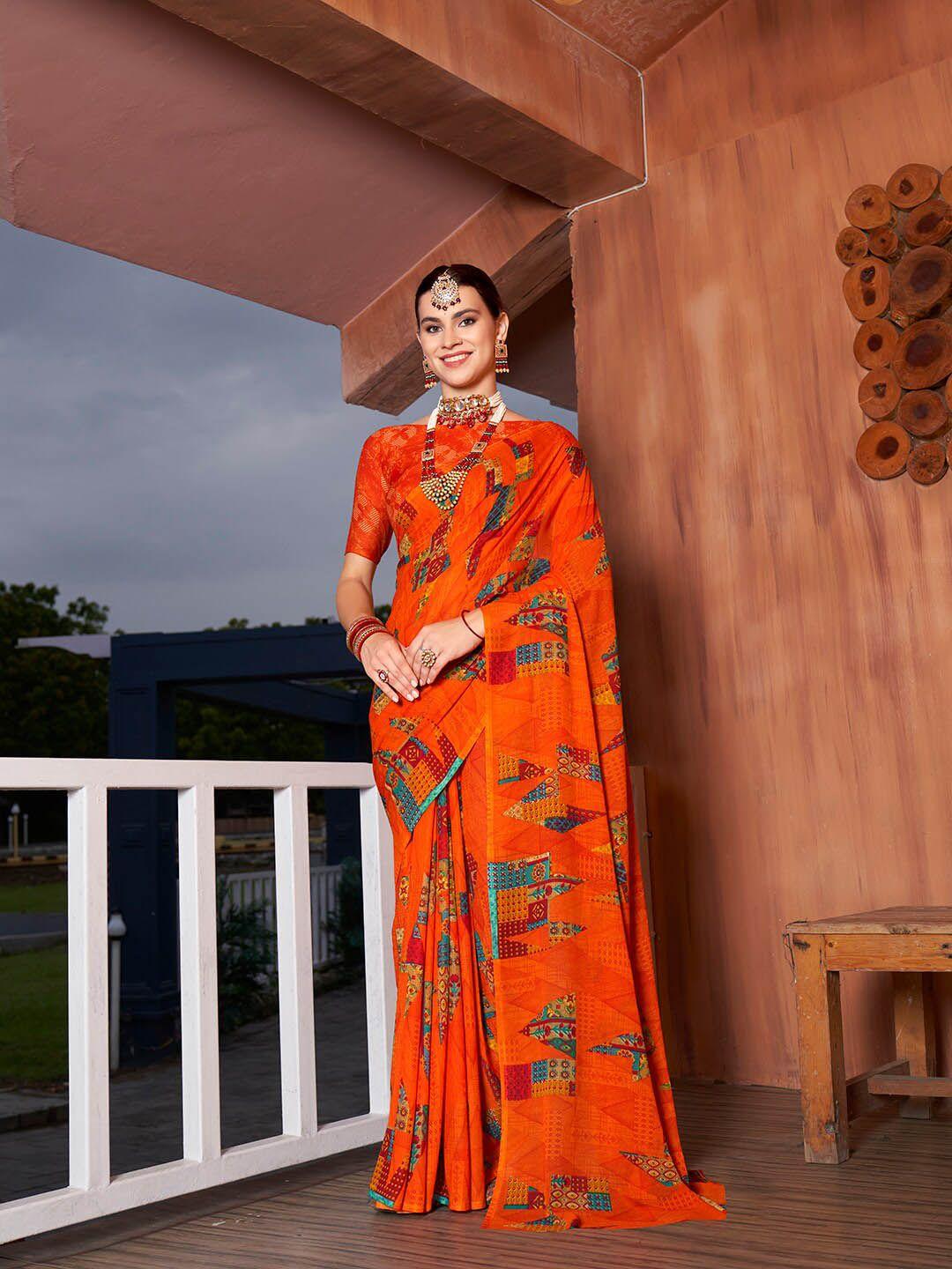 anouk ethnic motifs printed art silk saree