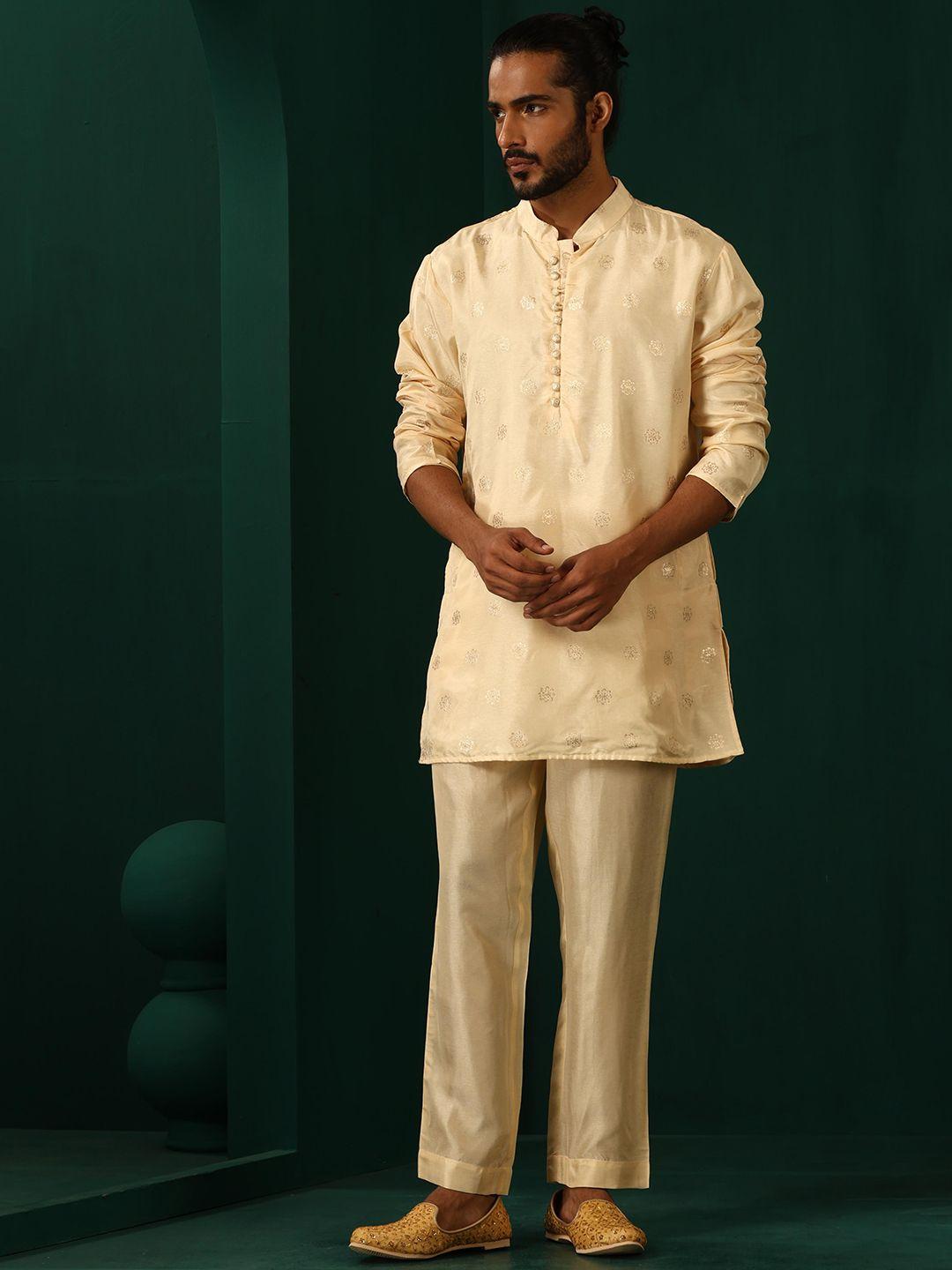 truebrowns ethnic motifs woven design kurta with trousers