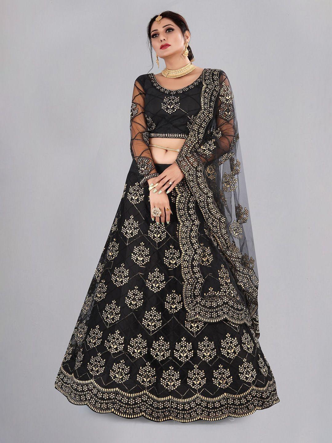 kalini embroidered thread work ready to wear lehenga & unstitched blouse with dupatta