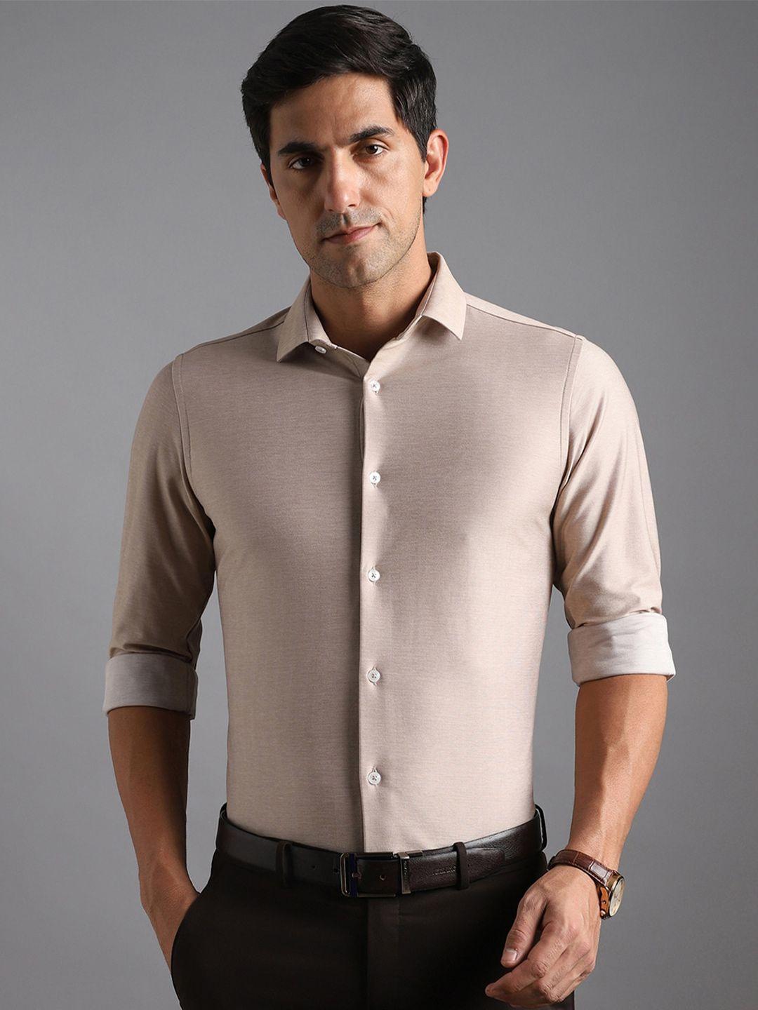 bergamo slim fit pure cotton knitted formal shirt