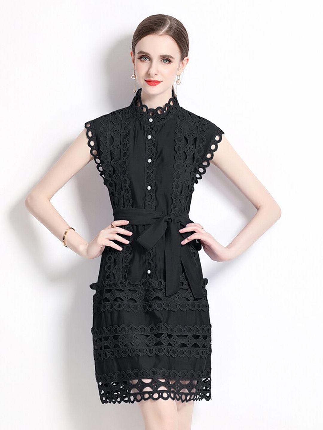 jc collection self design high neck sheath dress