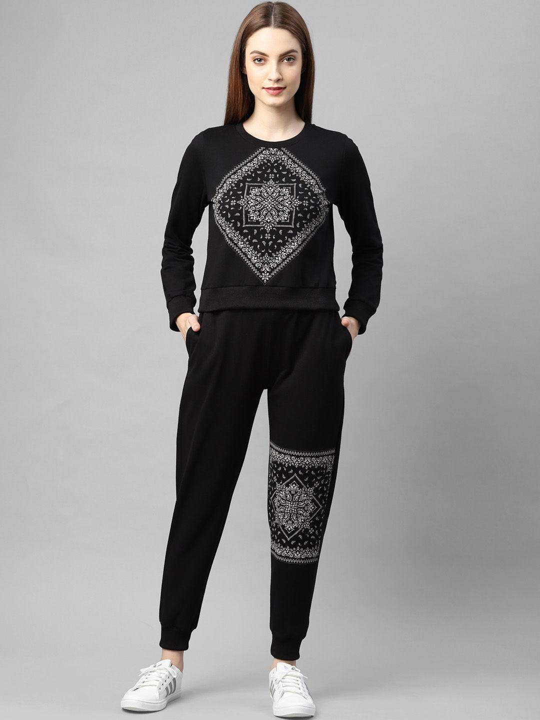 rigo ethnic motifs printed round neck tracksuit