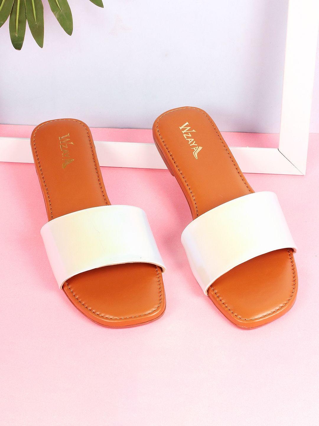 wzaya solid open toe flats